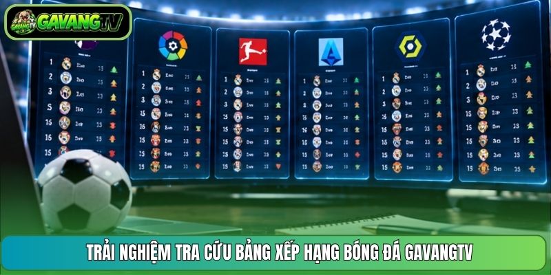 Trải nghiệm tra cứu bảng xếp hạng bóng đá GavangTV